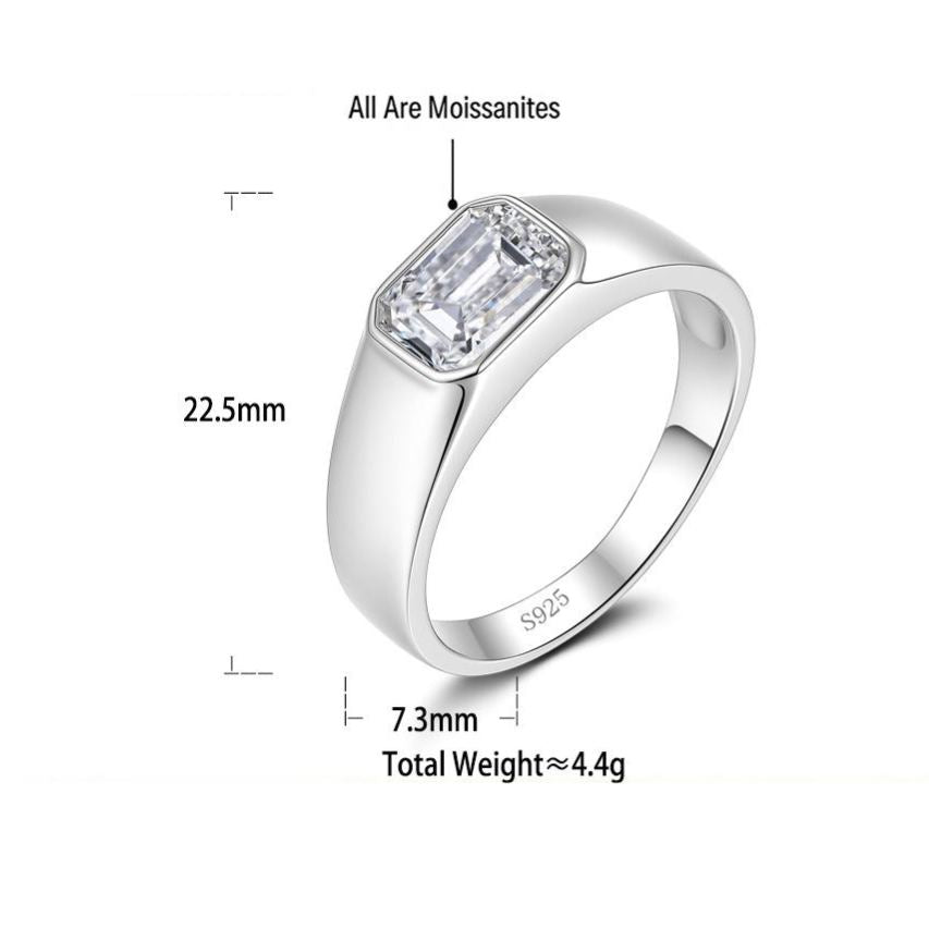 S925 Sterling Silver Moissanite Ring