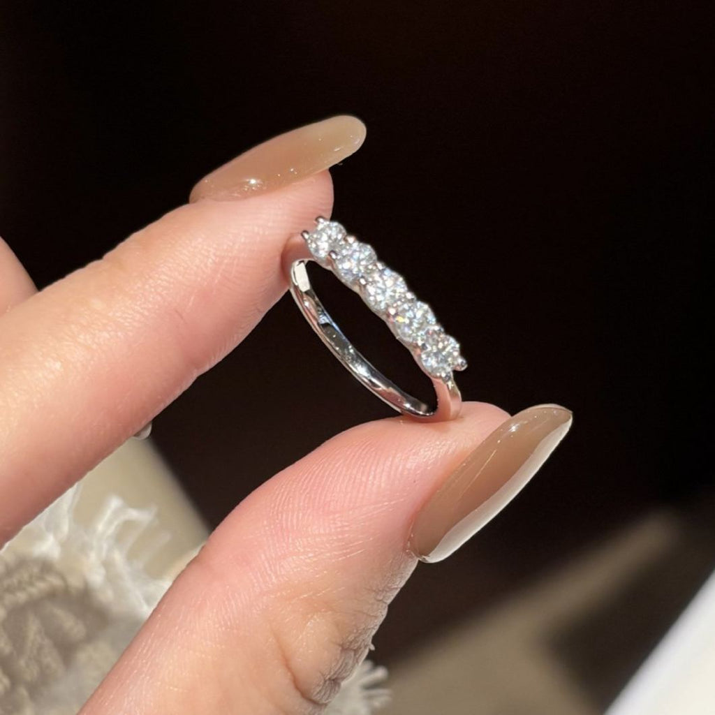 S925 Sterling Silver Moissanite Eternity Band