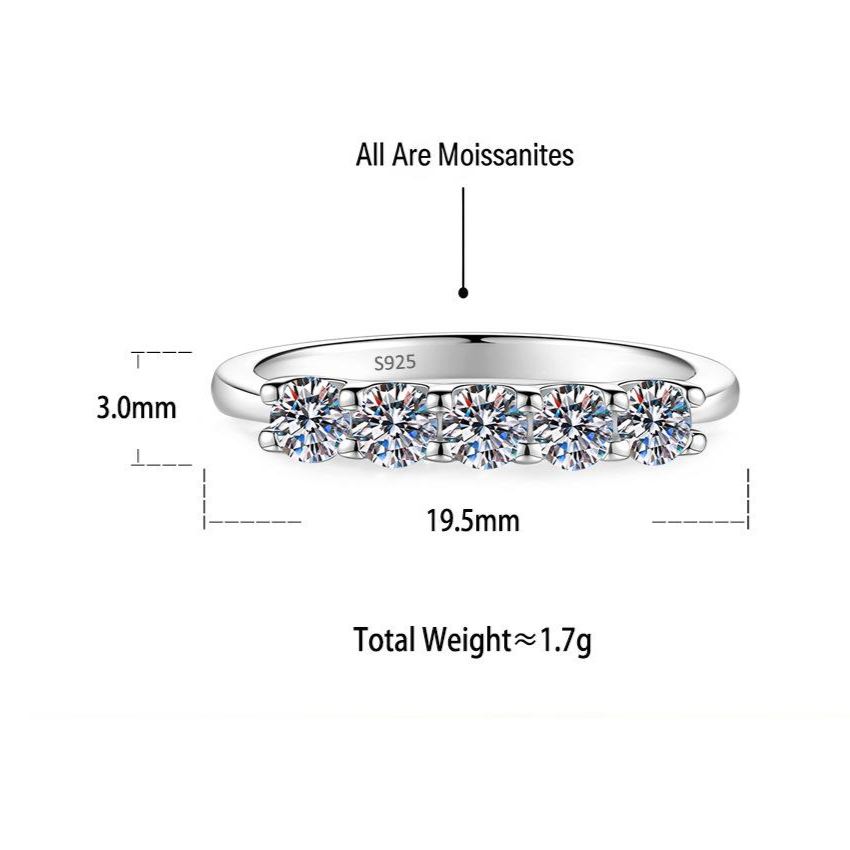 S925 Sterling Silver Moissanite Eternity Band