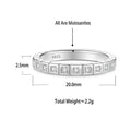 S925 Silver Square Moissanite Ring