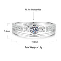 S925 Sterling Silver Moissanite Diamond Ring (PT950 Platinum Plated)
