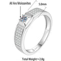S925 Silver D-Color Moissanite "Starry Sky" Ring