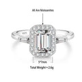 S925 Silver Rectangular Moissanite Ring