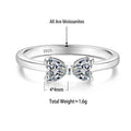 S925 Silver Bow Moissanite Ring