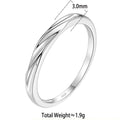 S925 Sterling Silver Möbius Strip Couple's Rings