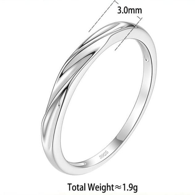 S925 Sterling Silver Möbius Strip Couple's Rings