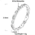 S925 Sterling Silver Moissanite Eternity Ring