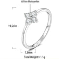 S925 Sterling Silver Four-Leaf Clover Moissanite Ring