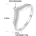 S925 Sterling Silver Princess Crown Moissanite Ring