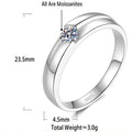 S925 Sterling Silver Six-Prong Moissanite Ring