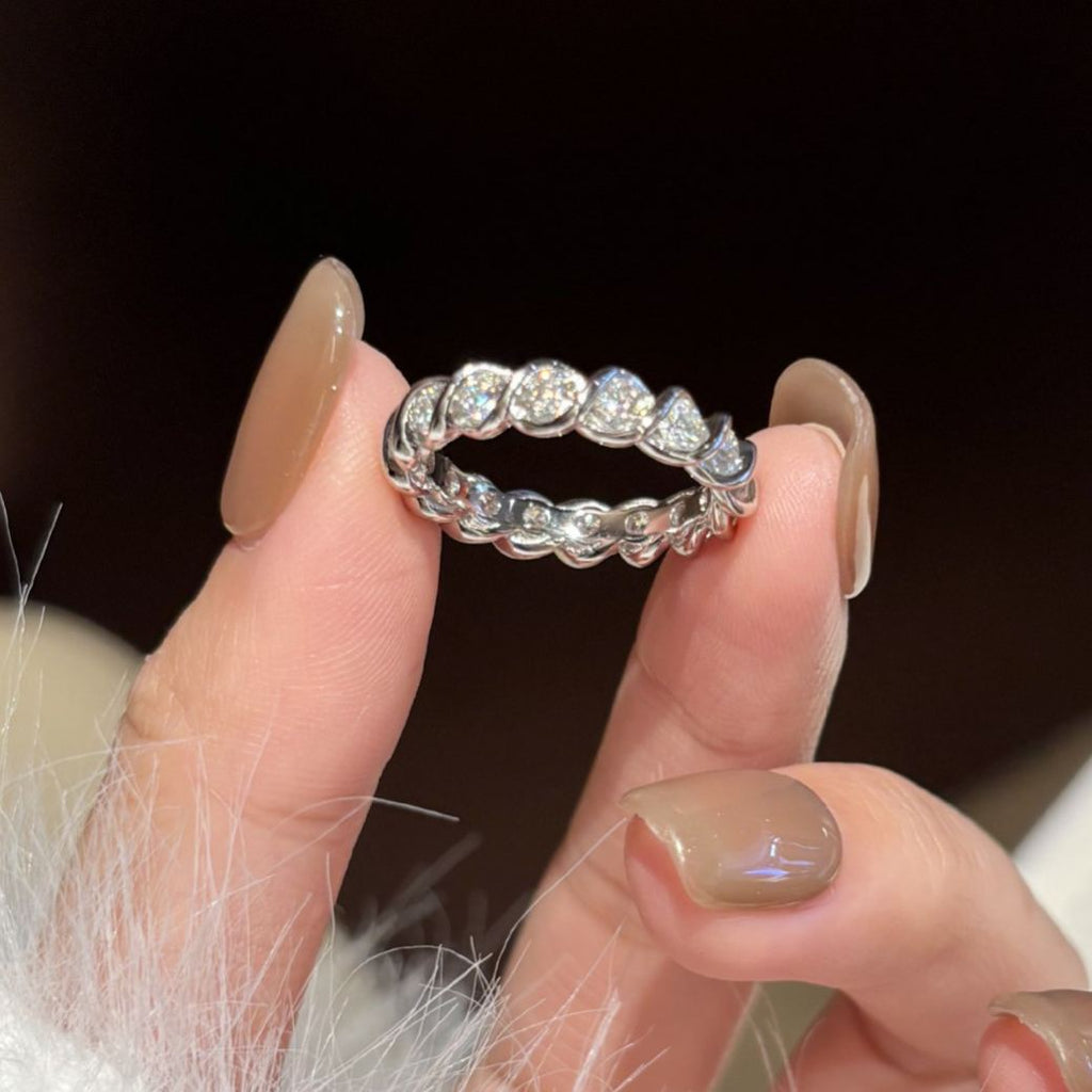 S925 Sterling Silver Moissanite Wedding and Engagement Ring