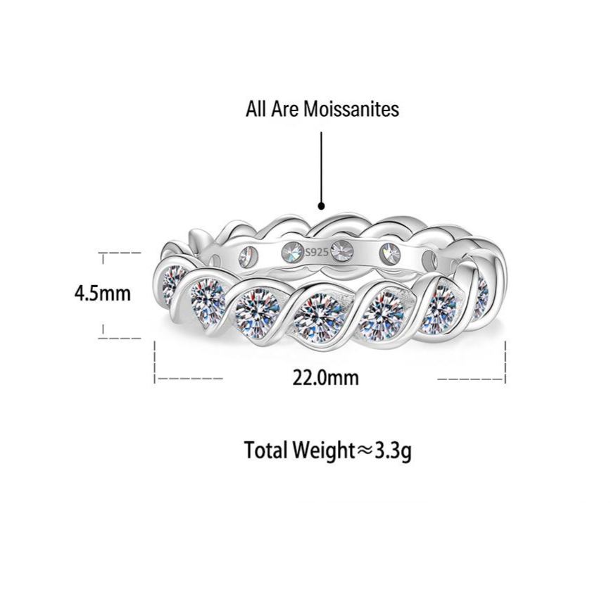 S925 Sterling Silver Moissanite Wedding and Engagement Ring