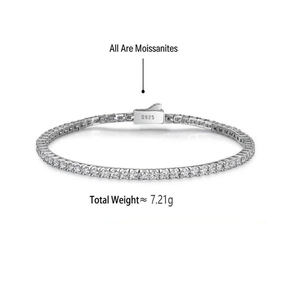 S925 Sterling Silver Moissanite Tennis Bracelet