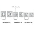 S925 Sterling Silver Square Moissanite Stud Earrings