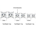 S925 Silver Square 7x7mm Moissanite Stud Earrings