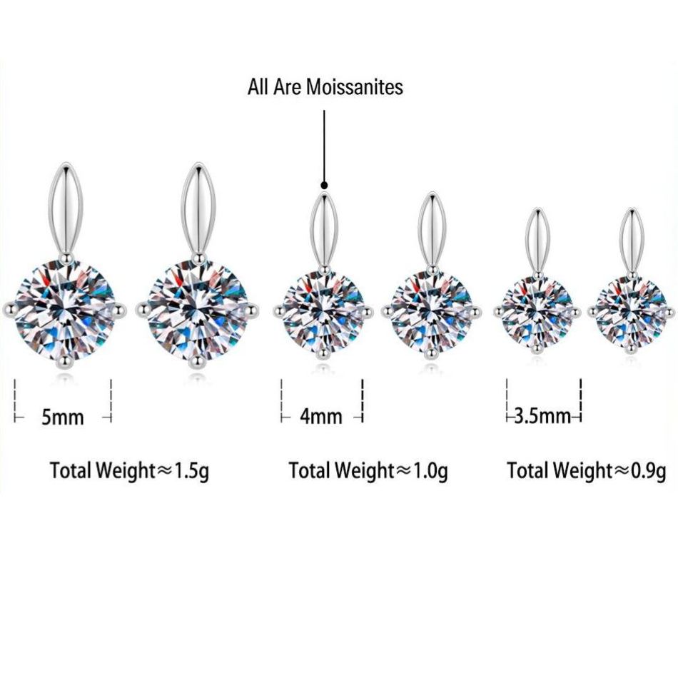 S925 Sterling Silver Extra-Sparkly Moissanite Stud Earrings