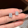 S925 Sterling Silver Square-Cut Moissanite Stud Earrings