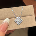 S925 Sterling Silver Lucky Four-Leaf Clover Moissanite Necklace