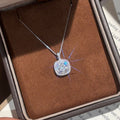 S925 Sterling Silver Square-Cut Moissanite Pendant Necklace