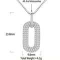 S925 Sterling Silver 18K Gold-Plated Double-Ring Paperclip Moissanite Necklace