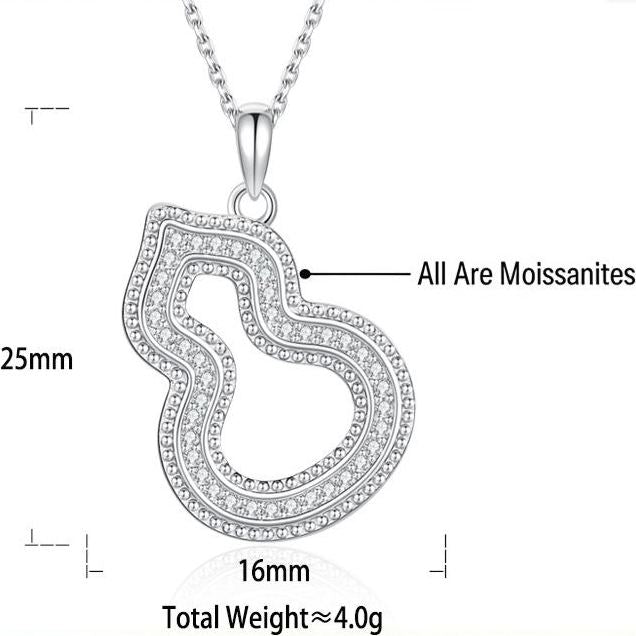 S925 Sterling Silver Moissanite Mini Gourd Necklace