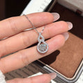 S925 Silver Four-Prong Moissanite Gourd Pendant Necklace