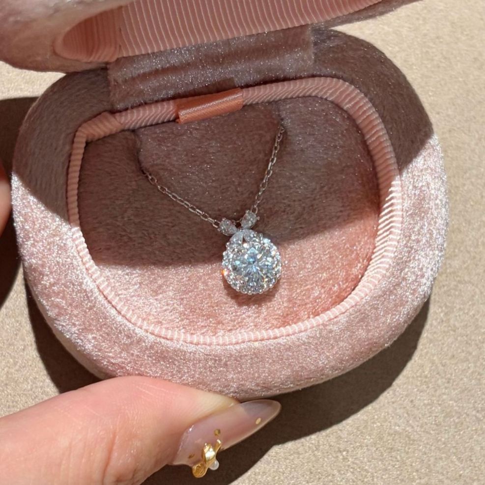 S925 Silver Moissanite Pendant Necklace