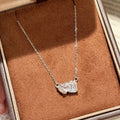 S925 Moissanite Heart and Rectangular Necklace
