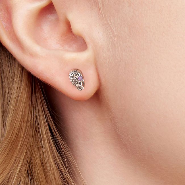S925 Silver Mysterious Skull Halloween Stud Earrings