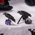 S925 Sterling Silver Halloween Raven Stud Earrings