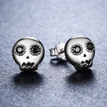 S925 Sterling Silver Halloween Skull Stud Earrings