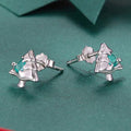 S925 Sterling Silver Christmas Tree Stud Earrings