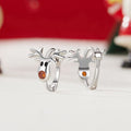 S925 Sterling Silver Christmas Reindeer Earrings
