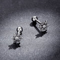 S925 Sterling Silver Christmas Snowflake Stud Earrings