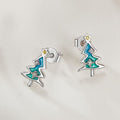 S925 Sterling Silver Christmas Tree Stud Earrings