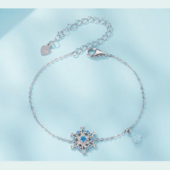 S925 Sterling Silver Christmas Snowflake Bracelet