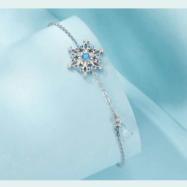 S925 Sterling Silver Christmas Snowflake Bracelet