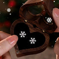 S925 Sterling Silver Christmas Snowflake Stud Earrings
