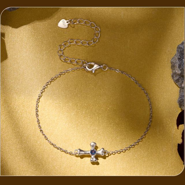 S925 Silver Halloween Cross Bracelet
