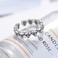 S925 Sterling Silver Halloween Skull Open Ring