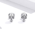S925 Sterling Silver Halloween Skull Stud Earrings