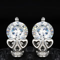 S925 Sterling Silver Halloween Skull Moissanite Stud Earrings