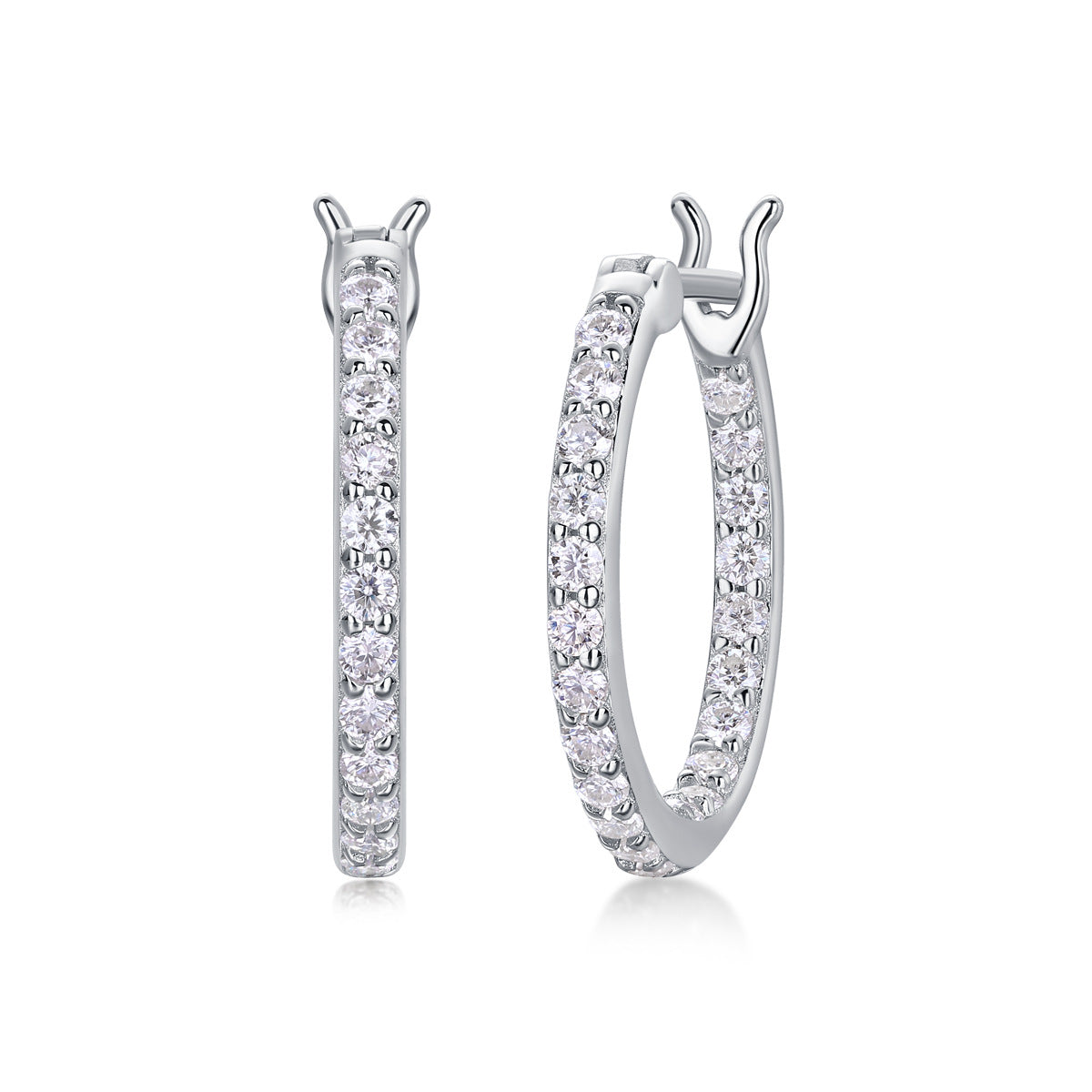 Inside Out Moissanite Hoop Earrings