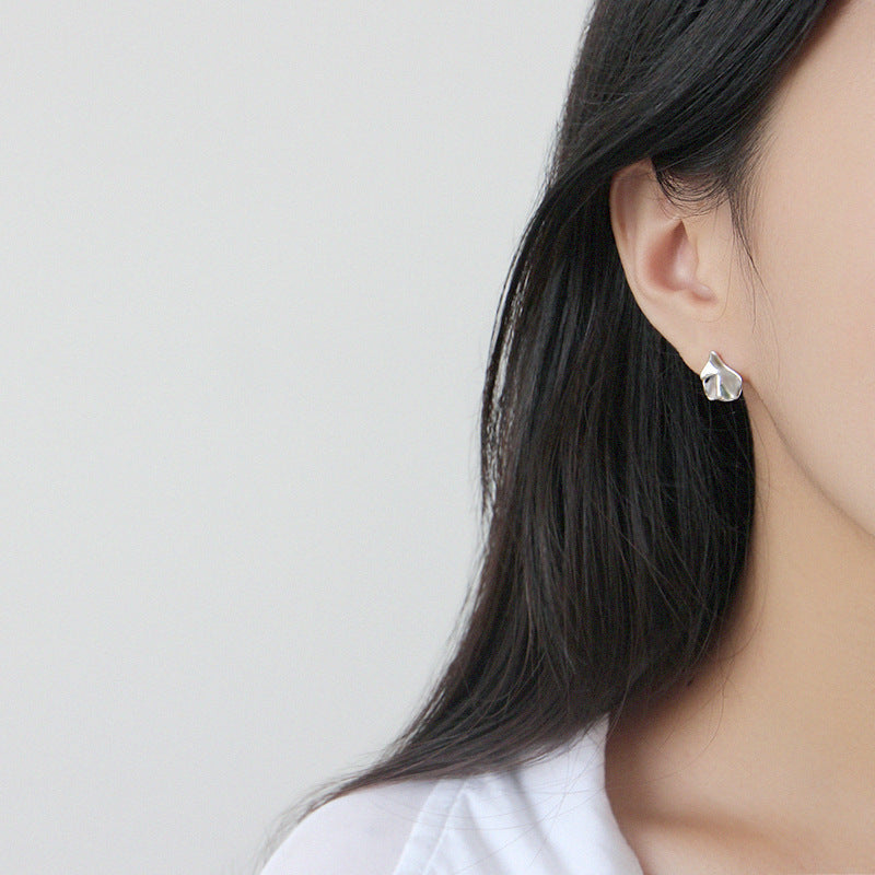 Irregular Molten Stud Earrings – detail view 3