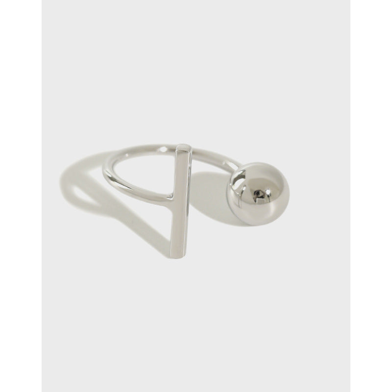 Minimalist Ball and Bar Open Ring