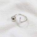Minimalist Ball and Bar Open Ring – wholesale silver rings