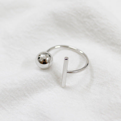 Minimalist Ball and Bar Open Ring – wholesale silver rings