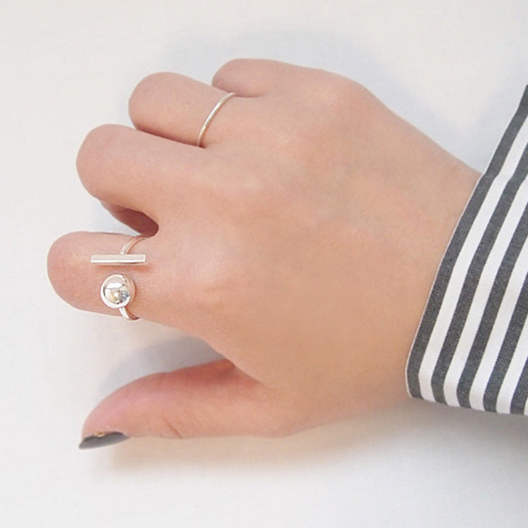 Minimalist Ball and Bar Open Ring – image 4