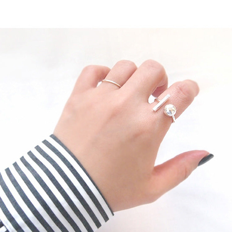 Minimalist Ball and Bar Open Ring – image 5