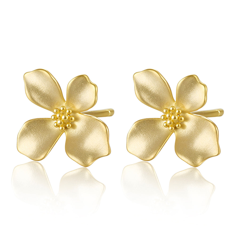 Satin Floral Stud Earrings
